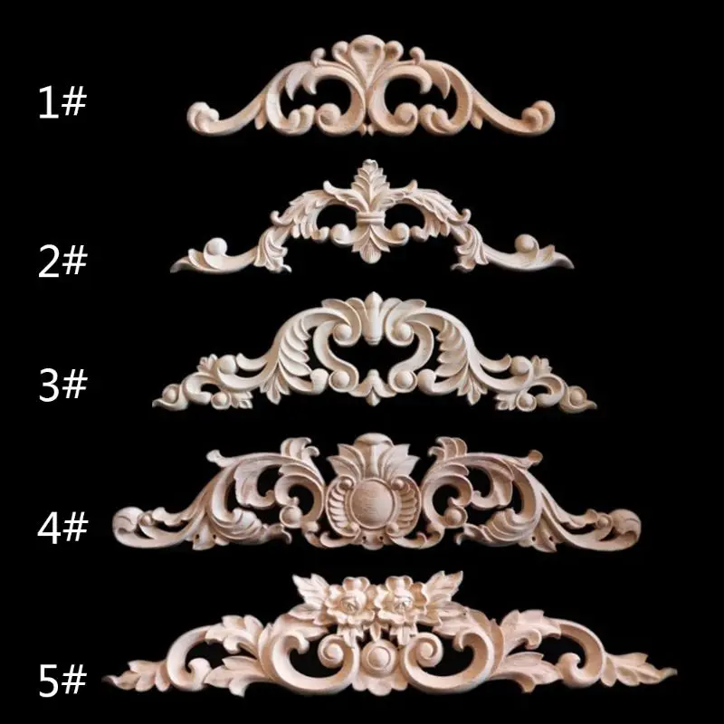 Наклейка с резьбой по дереву угловая рамка аппликации мебель деревянные резные украшения Ретро художественные фигурки для дверцы уборной