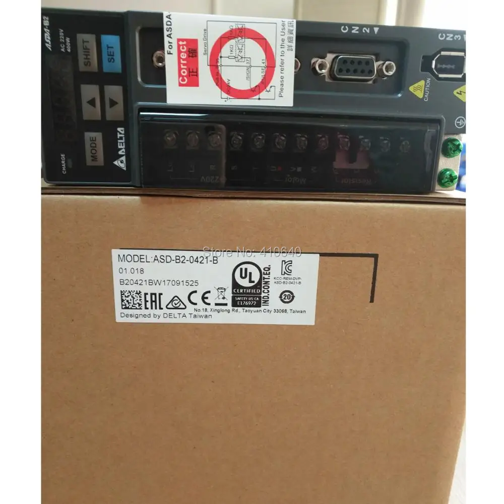 Подлинная Дельта 400 Вт Servo Двигатель ECMA C20604RS и сервопривод ASD B2 0421 B с полным