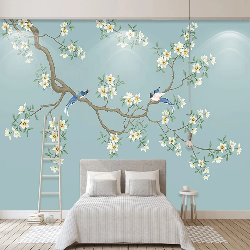 

Custom 3D Wallpaper Modern Classic Flowers And Birds Photo Wall Murals Living Room Study Home Decor Waterproof 3D Wall Sticker