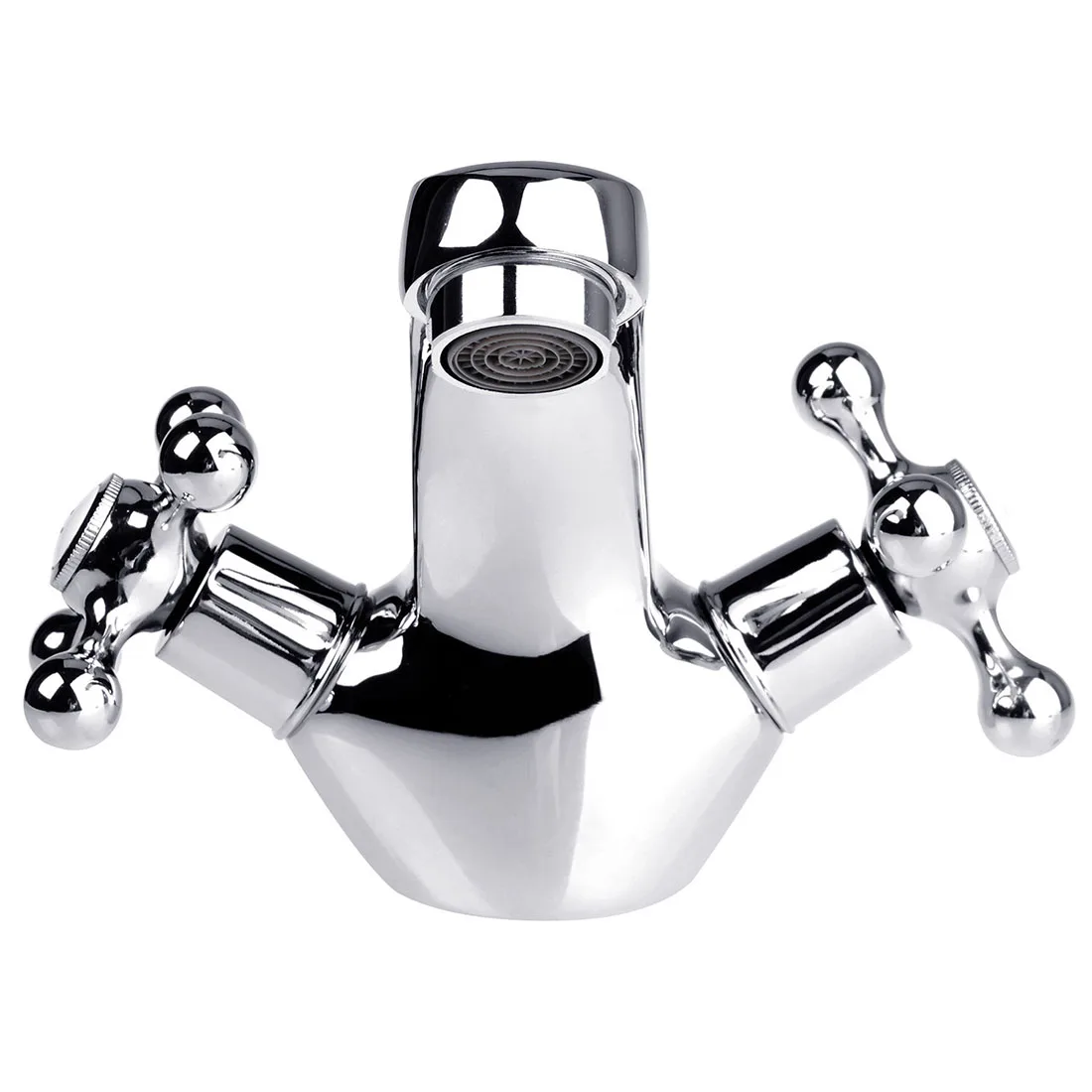 

Victorian Traditional Chrome Bathroom Basin Sink Hot&Cold Mixer Bath Filler Tap