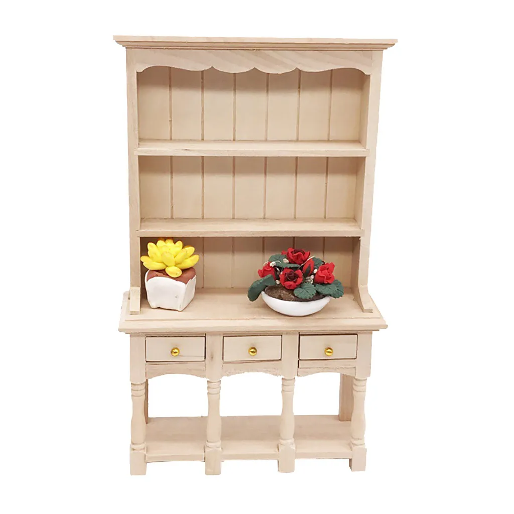 

1/12 Mini Dollhouse Bookcase Furniture Cabinet Miniature Living Room Kids Toy House Miniature Furniture Accessory L419