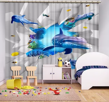 

dolphin Curtains window curtain bathroom kitchen light blocking curtain Home Decoration