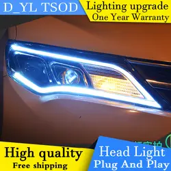 Стайлинга автомобилей светодиодные фары для Toyota RAV4 2013-2015 светодиодный задний фонарь для RAV4 налобный фонарь светодиодный фары дневного