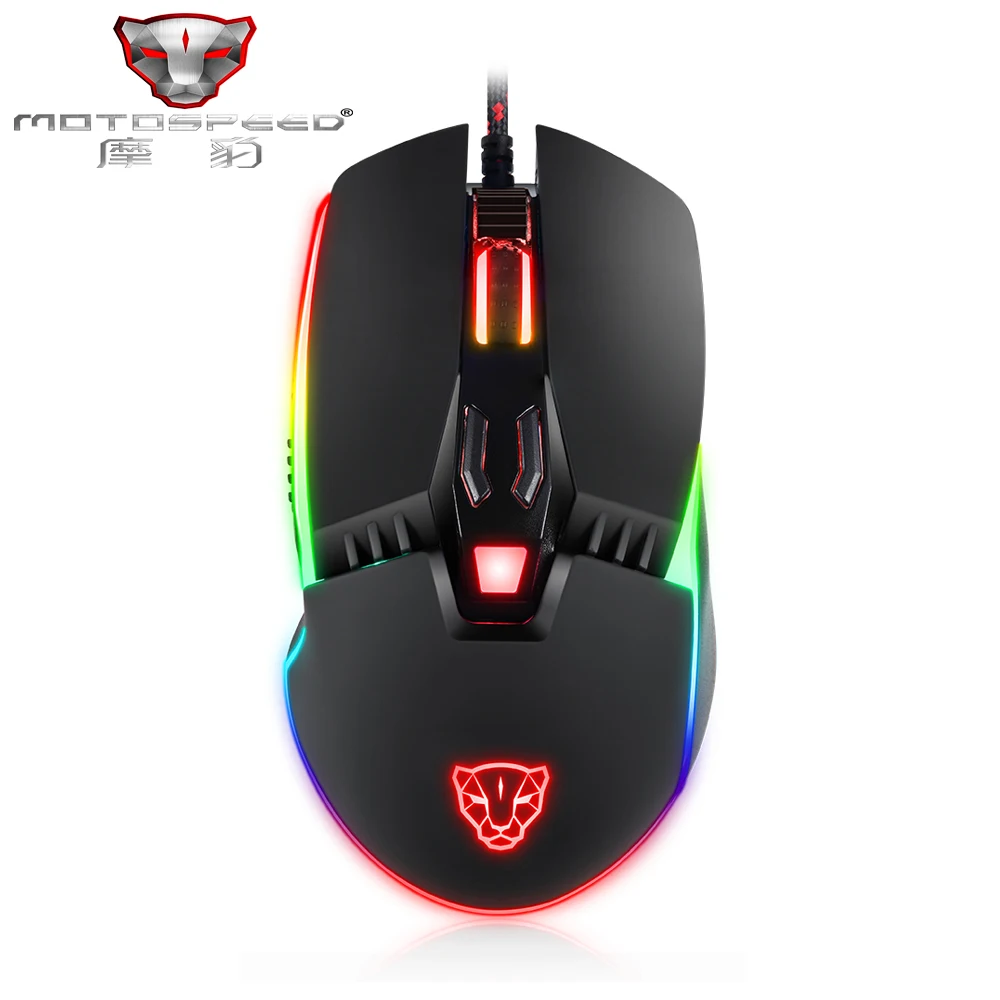 

Motospeed V20 Gaming Mouse 5000DPI 7 Buttons Colorful Breathing LED Optical USB Wired Game Computer Mouse For PC Gamer Laptops