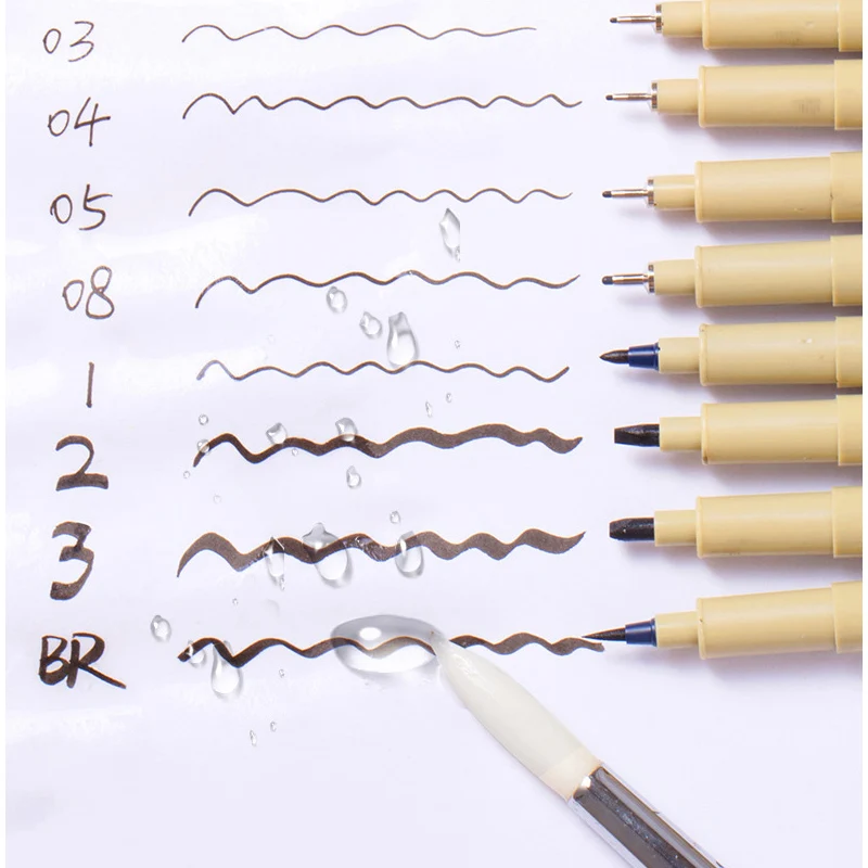 4 шт./компл. игла Pigma Micron ручка для рисования партия 005 01 02 03 04 05 08 BR художественные