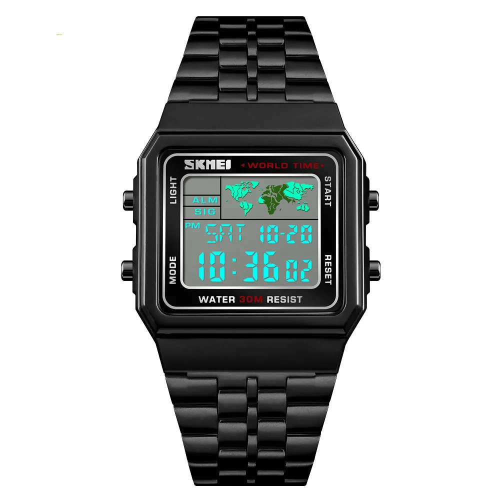 

Men Sports Watch Digital Watches Stopwatch Countdown Waterproof Wristwatch 12/24Hour Clock Relogio Masculino xfcs