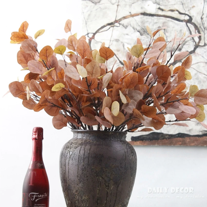 

10pcs/lot ! wholesale High simulation artificial plants Eucalyptus leaves Fake Money leaves wedding decorative plants