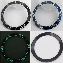 38 мм Цвет: черный, синий керамика ободок вставить зеленый световой белый сделать для часы Parnis сделано фабрика Parnis