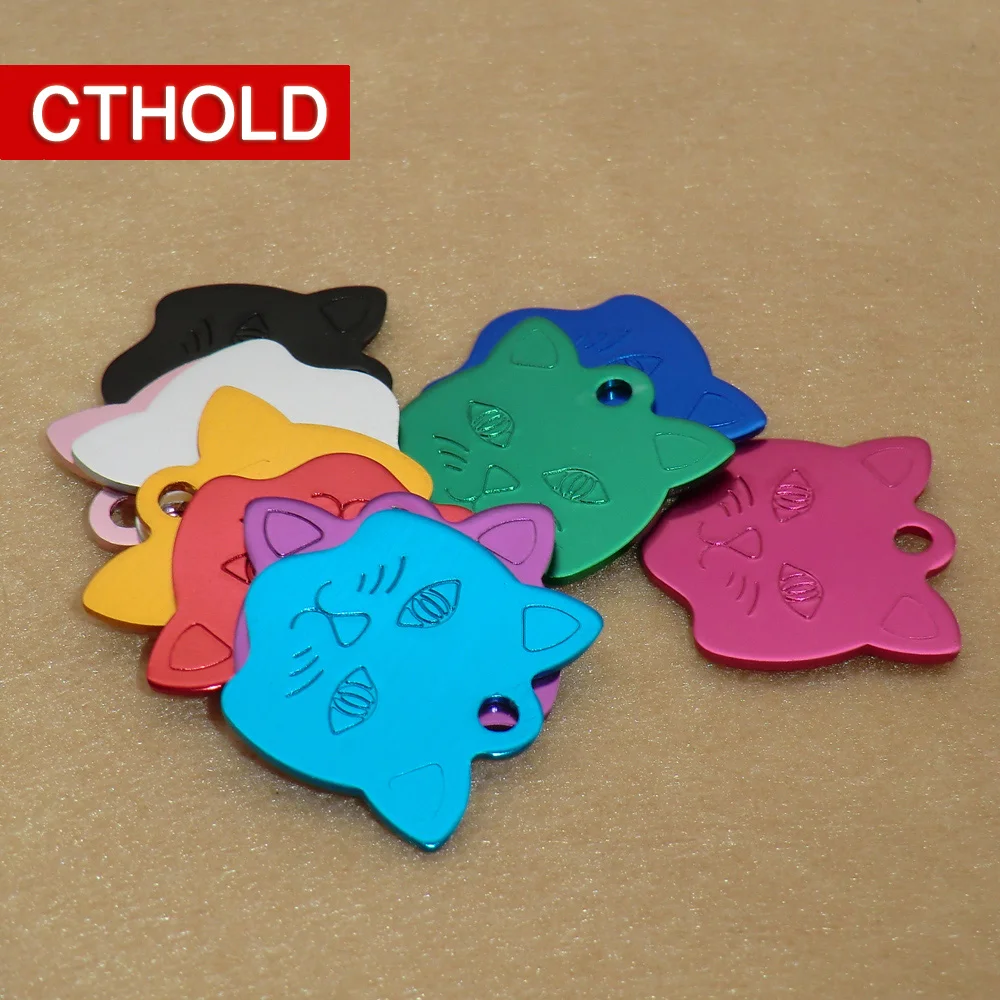 Cthold 100 шт. Алюминий животное имя ID тег для собак кошек 10 Цвета щенок имя, номер телефона идентификационная бирка собаки аксессуары Pet shop