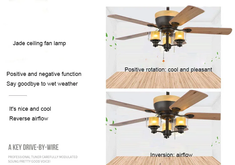 Светодиодный искусственное Нефритовое стекло ретро Невидимый потолочный вентилятор свет гостиная столовая потолочный с дистанционным управлением вентилятор с лампой