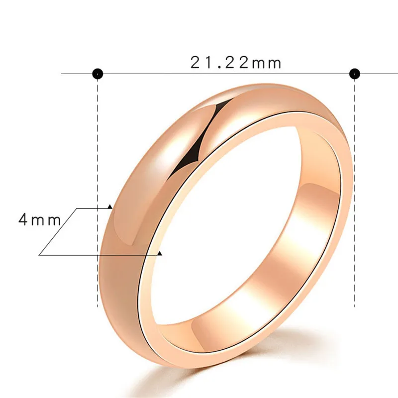 Высокое качество розовое золото цвет 5 мм брендовые кольца для мужчин и женщин обручальные кольца для влюбленных розовое золото ювелирные украшения