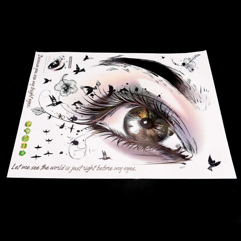 45cmx60cm DIY Big Eye Art Wall Sticker Beauty Salon Vinyl Removable Home Decor Stickers Living Room Poster Eyebrow Decals