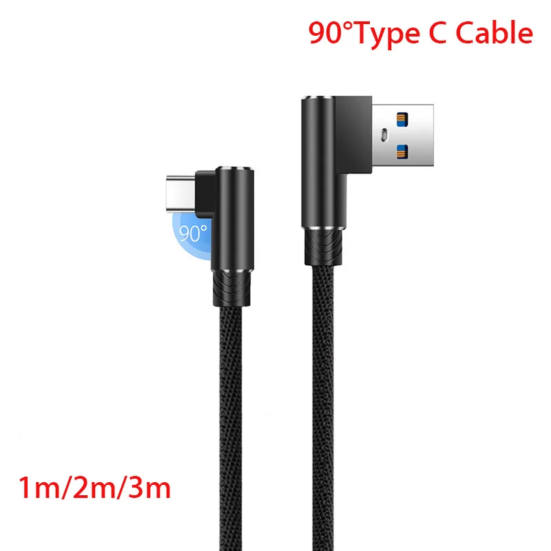 

90 degree Right Angle USB Type C Cable For huawei Honor 10 V10 9 V9 8 V8 note8 10 play Nintendo Switch game charger cabel Cord