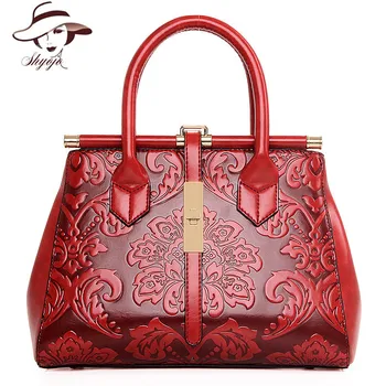 

2020 New High Quality Chinese Style Embossed Women Handbag Leather Female Vintage Shoulder Crossbody Tote Ladies Bags sac a main