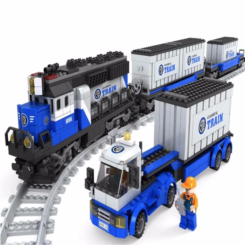 

Ausini Model building kits compatible with lego city train 723 3D blocks Educational model & building toys hobbies for children