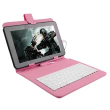 Amzdeal универсальный чехол из искусственной кожи 10,1 дюймов чехол для планшета мини микро USB клавиатура с защитой от царапин PU кожаный держател...(China)