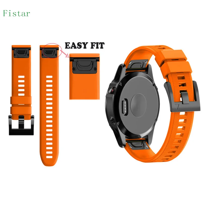 Fistar 15 цветов 22 мм Замена силикагель быстрый выпуск легко подходит ремешок для Garmin Fenix 5 gps часы ремень ремни браслет