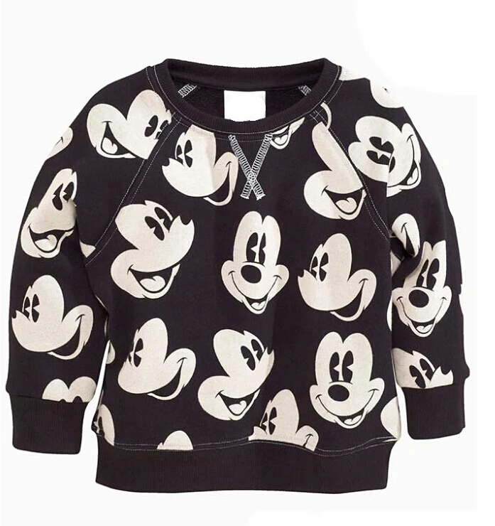 

100% Cotton Girls Boys Sweatshirts Terry Casual Sport Sweater For Children Clothing Hoody Autumn Winter Top Kids Clothes Mickey