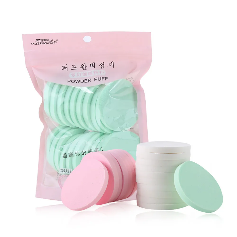 20 шт спонж для макияжа, круглое для жидкости, основа для макияжа, косметическая косметика, инструменты для красоты лица