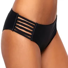 Летний Одноцветный купальник бикини Низ милый купальник бикини с высокой талией пляжный костюм для женщин полые бикини Низ костюм