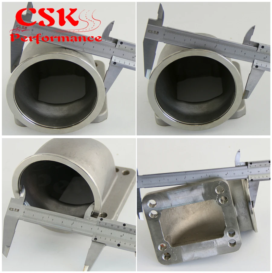 Flange para t3 Pces Vband 90 Graus Fundido Turbo Cotovelo Adaptador t4 Turbocompressor 2 76mm 3.0 9 2 pces 76mm 3.0