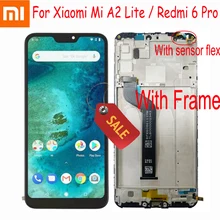 Xiaomi mi A2 Lite 5,84 дюймов кодирующий преобразователь сенсорного экрана в сборе для Xiao mi Red mi 6 Pro с рамкой и сенсором для ремонта