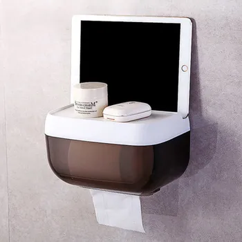 

Punch-free Bathroom Tissue Box Toilet Paper Box Multi-function Creative Volume Paper Box Waterproof Toilet Paper Rack