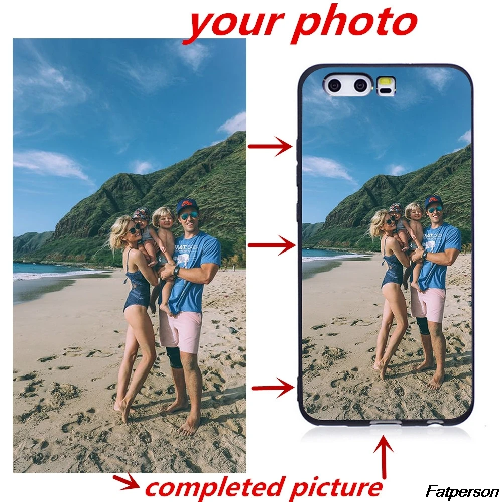 

2019 Personalized Phone Cases For Huawei P10 Lite P20 P20Lite P9 P30 Lite Case Customized DIY Photo black Soft tpu Phone Cover