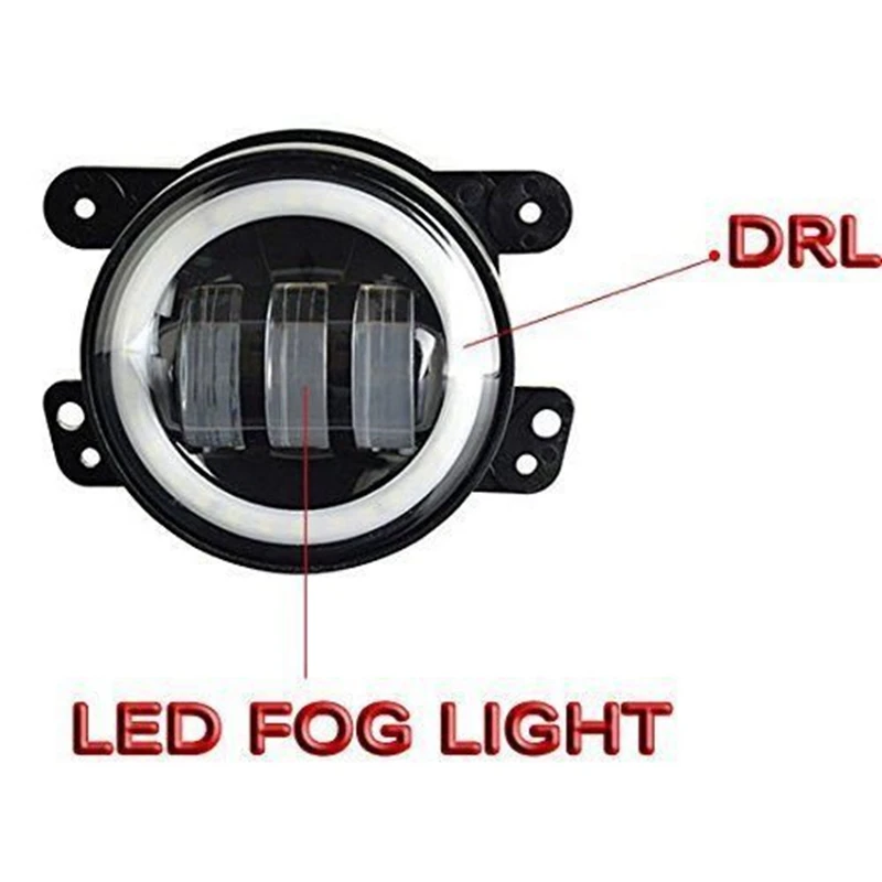 TNOOG " дюймовый круглый светодиодный светильник на голову s& 4" дюймовый противотуманный Светильник Комплект Белый Halo для Jeep Wrangler JK TJ LJ 1997- 97-17 Hummer H1 H2
