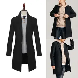 AI Для мужчин хотите Размеры портной Для мужчин шерстяные пальто 2018 осень/зима Slim Fit корейский Однобортный теплое пальто Бесплатная доставка