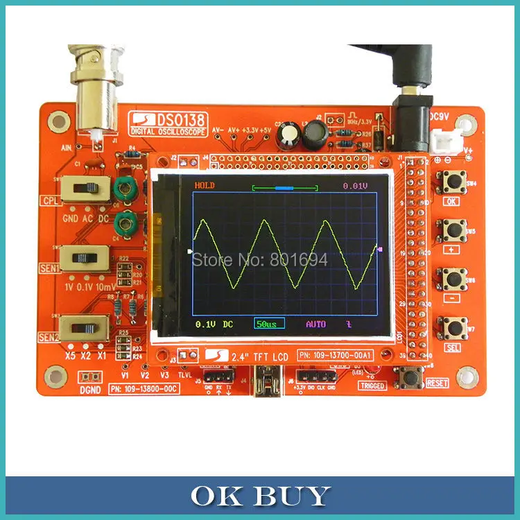 

DSO138 2.4" TFT LCD Digital Oscilloscope 1Msps + Probe Analog Bandwidth (Welded)