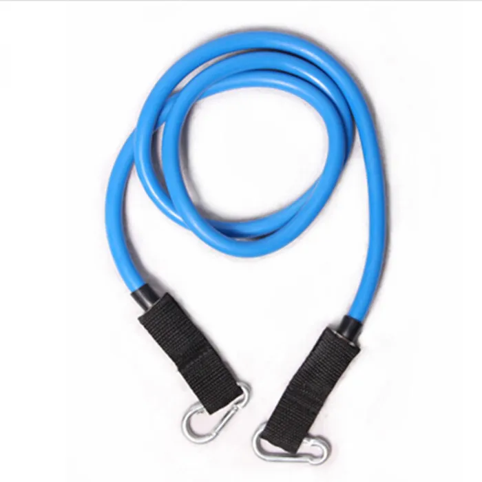 blue resistance band elastic stretch exercise trainning tube metal pull