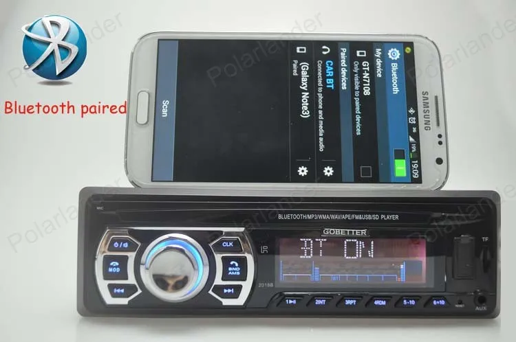 Автомобильный радиоприемник MP3-плеер Авто Аудио Стерео 12 В Поддержка Bluetooth SD FM AUX USB In-Dash Громкая связь Звонок Телефон За