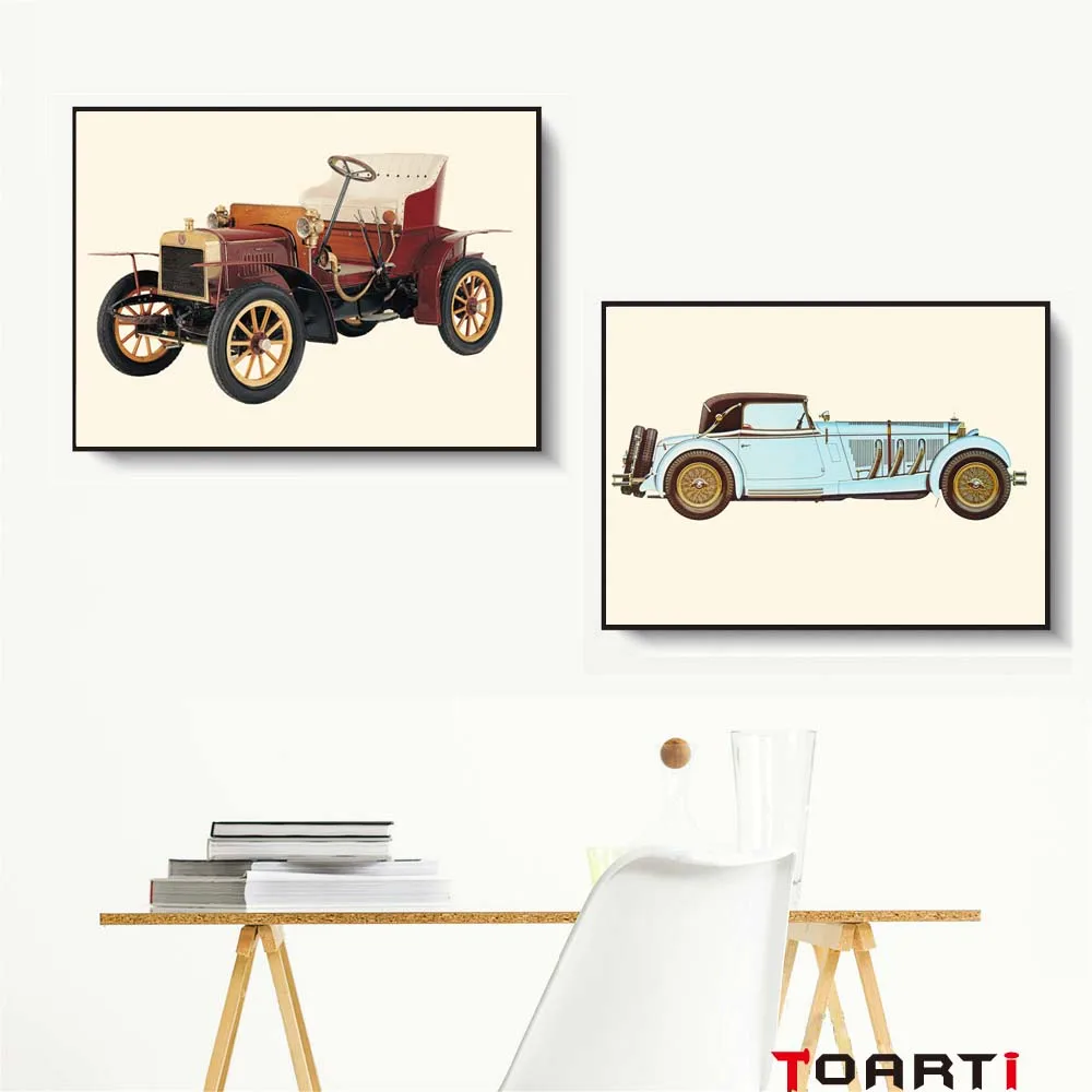 Retro Car Vintage Poster And Prints Canvas Painting Machine Wall Picture For Bedroom Living Room Wall Art Murals Home Decoration (4)