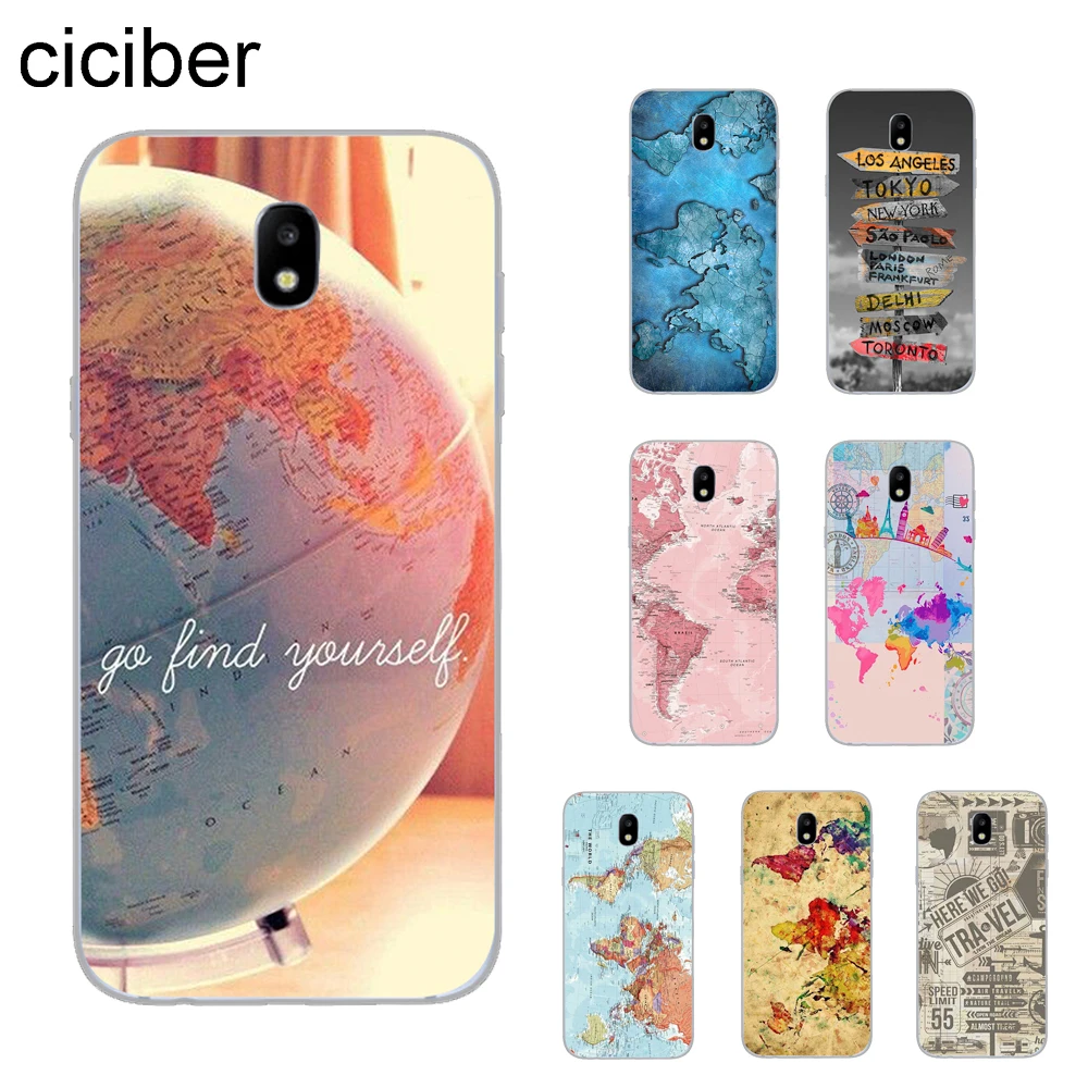 

ciciber World Map Travel Phone Case For Samsung Galaxy J 8 7 6 5 4 3 2 Pro Core Plus Prime mini 2016 2017 2018 Soft TPU Cover