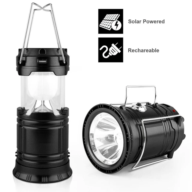 Rechargeable Led Solar Powered Lights Outdoor Camping Lantern