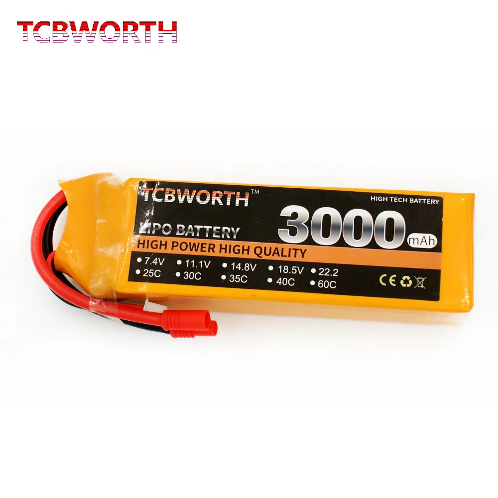 RC LiPo Battery 4S 14.8V 3000mAh 60C RC Li-Po batteries For RC Airplane Car Boat 14.8V Lipo battery 4S High discharge Battery 4s