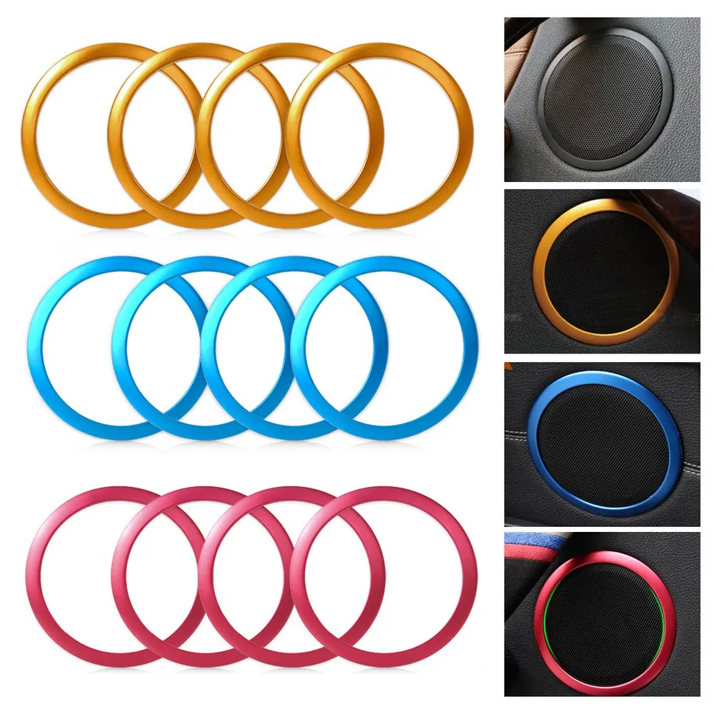 

4pcs/pack Car Speaker Frame Sticker For BMW 3 Series F30 F34 320 328 Auto Speaker Interior Cover Rings Car Styling