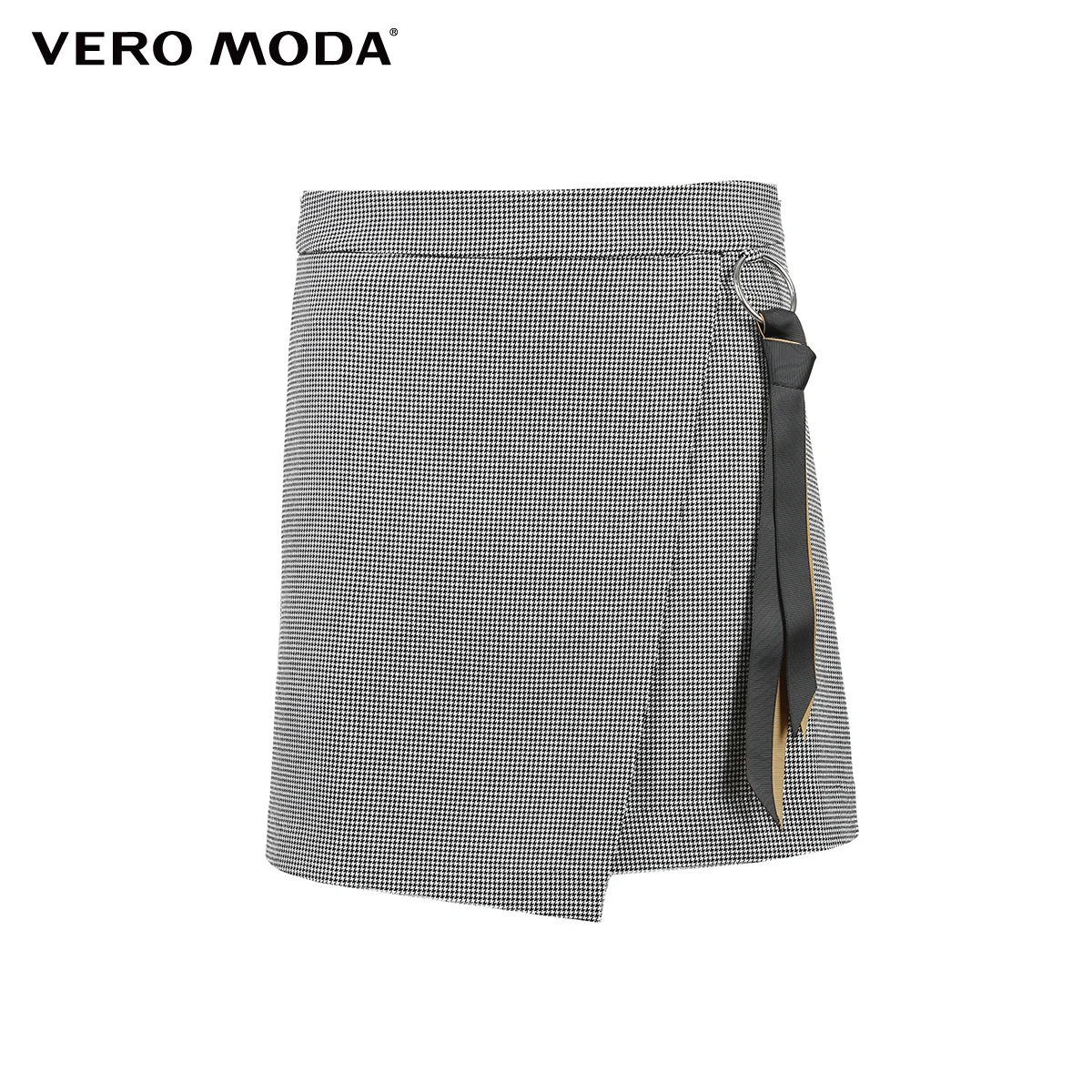 Vero Moda Women's Houndstooth Print Iron Ring Mini skirt | 318316505