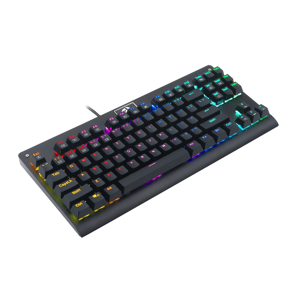 REDRAGON K568RGB игровая клавиатура, USB Проводная Механическая клавиатура, 87 клавиш, 8 режимов подсветки с брелоком, съемник для ПК, компьютера, геймера