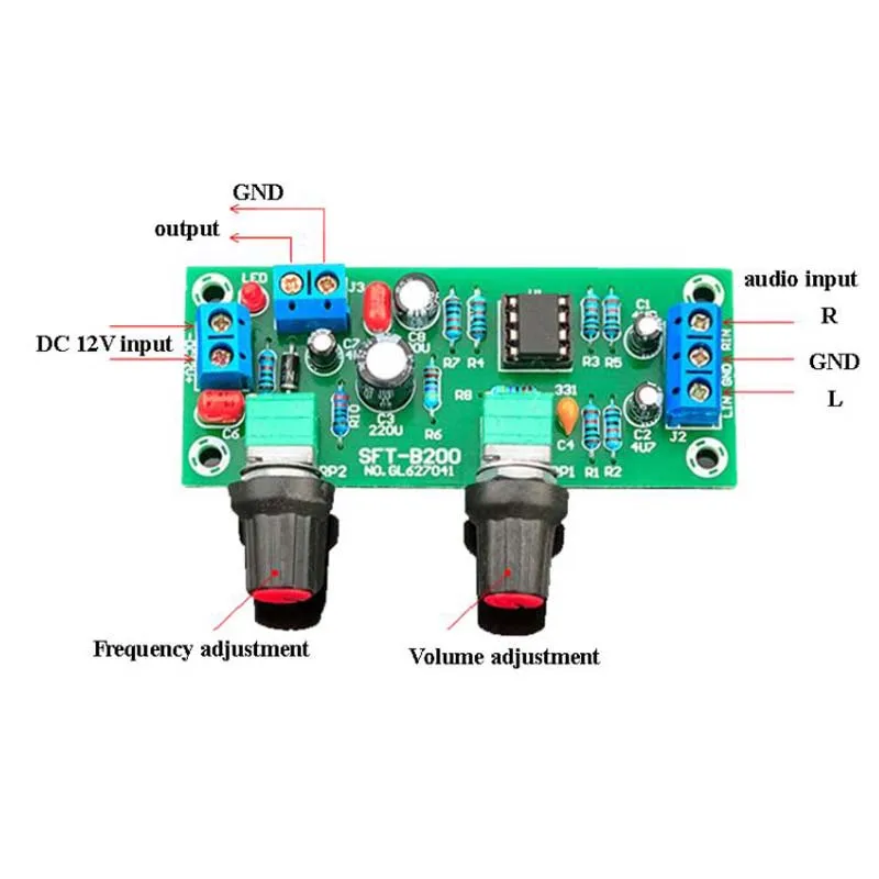 С фильтром нижних частот NE5532 басовый сабвуфер с тональнным балансом предусилитель доска DC 10 V-24 V A9-008