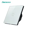 SESOO Interruptor táctil estándar UE, 1 Gang 1 Way, interruptor de pantalla táctil de luz de pared, Panel de interruptor de cristal AC 110-250V para luz ► Foto 1/3
