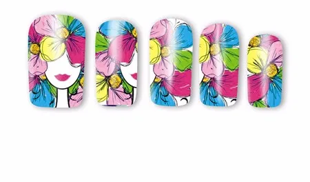 Новинка, 48 листов, цветные смешанные наклейки для дизайна ногтей, наклейки для ногтей с цветами, переводные наклейки для ногтей, полное покрытие, обертка, инструмент для маникюра, LAA049-096