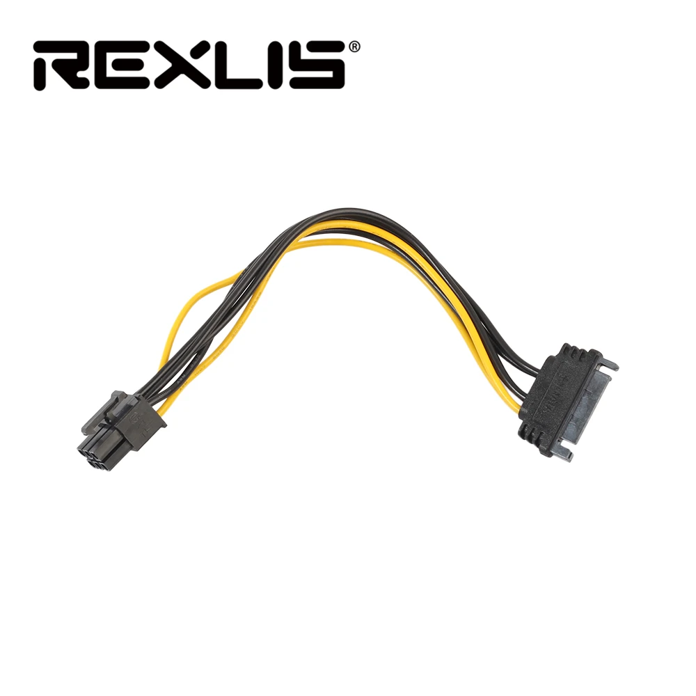 REXLIS SATA Мощность кабель 15 Pin до 6 PCI Express E Sata конвертер Графика видеокарта 20 см Длина