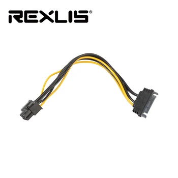 

REXLIS SATA Power Cable 15 Pin to 6 Pin PCI Express PCI-E Sata Converter Graphics Video Card 20cm Length Power Cable Adapter