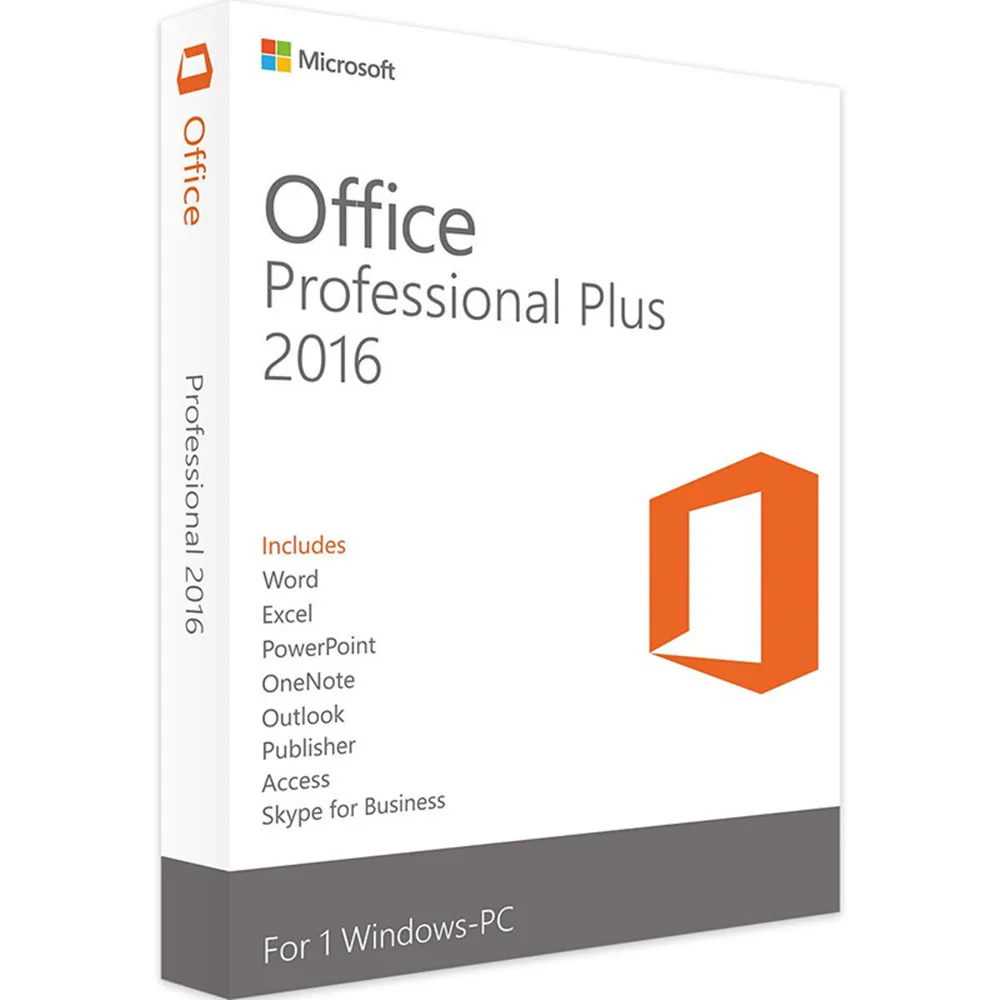 

Microsoft Office Professional Plus 2016 For Windows License Software 1 Product Key With Retail Boxed DVD Version | 1 Person User