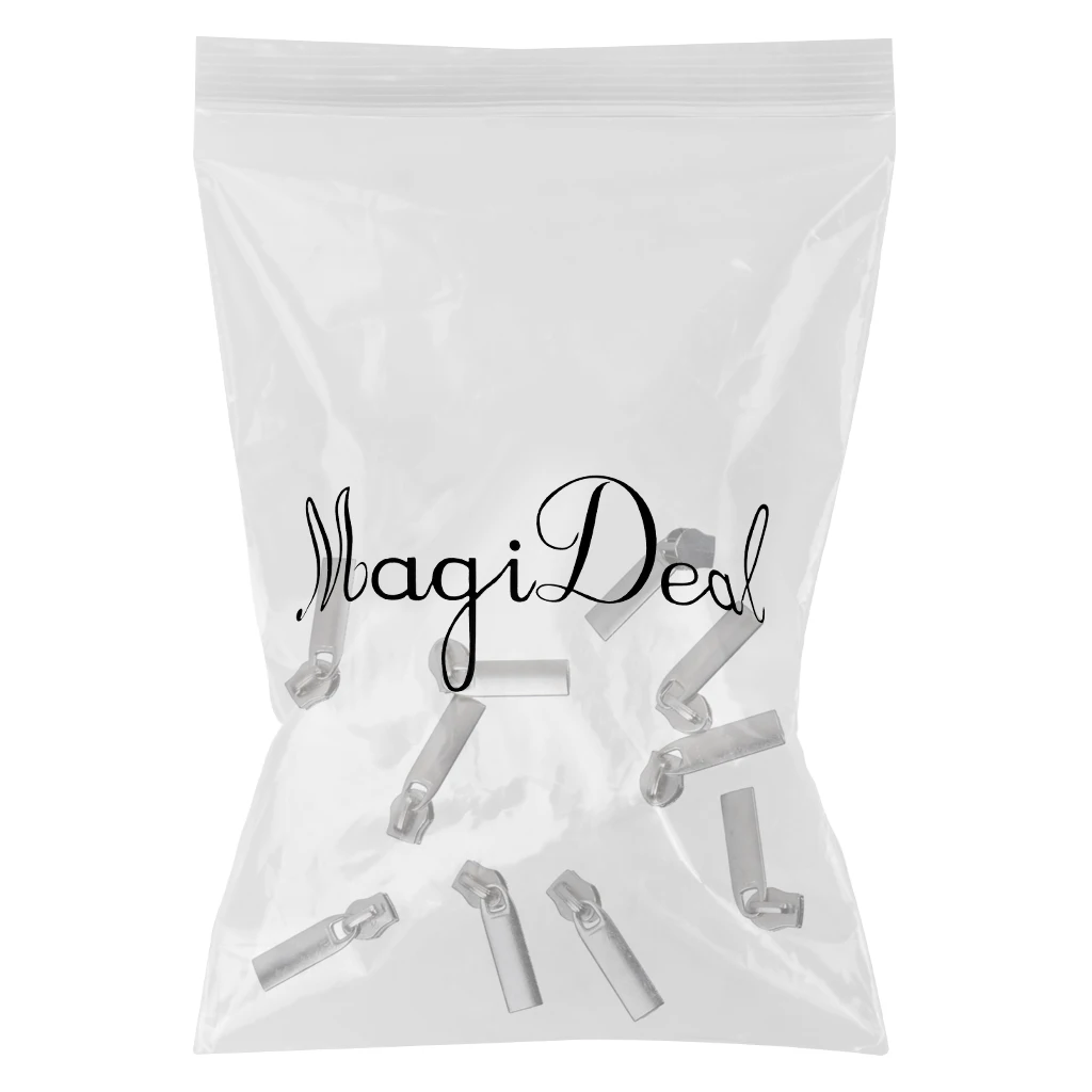 10 Pieces Multi Metal Zip Puller Sliders Head Zipper Repair Kit Replacement 3 Types Optional