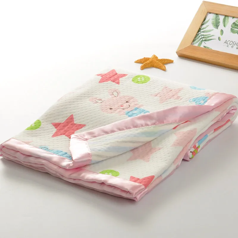 

Air Blanket 3 Layers Baby Blanket Swaddle Newborn Cartoon Blankets for Infant Crib Bed Sheets Summer Cotton Soft Baby Blanket