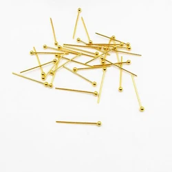 100pcs/lot Stainless Steel Gold Silver Tone 16-70mm Long 2mm Round Ball Headpin for DIY Earring Jewelry Making Findings Supplier 100pcs/lot Stainless Steel Gold Silver Tone 16-70mm Long 2mm Round Ball Headpin for DIY Earring Jewelry Making Findings Supplier