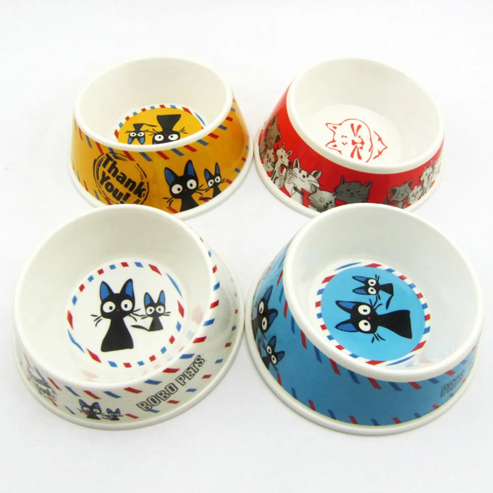 

BOBO Cartoon Cat Bowl Dog Food Dishes Water Dogs Tableware Pet Feeders Eco-Friendly Cats Feeding Bowls For Pets Puppy Cutlery